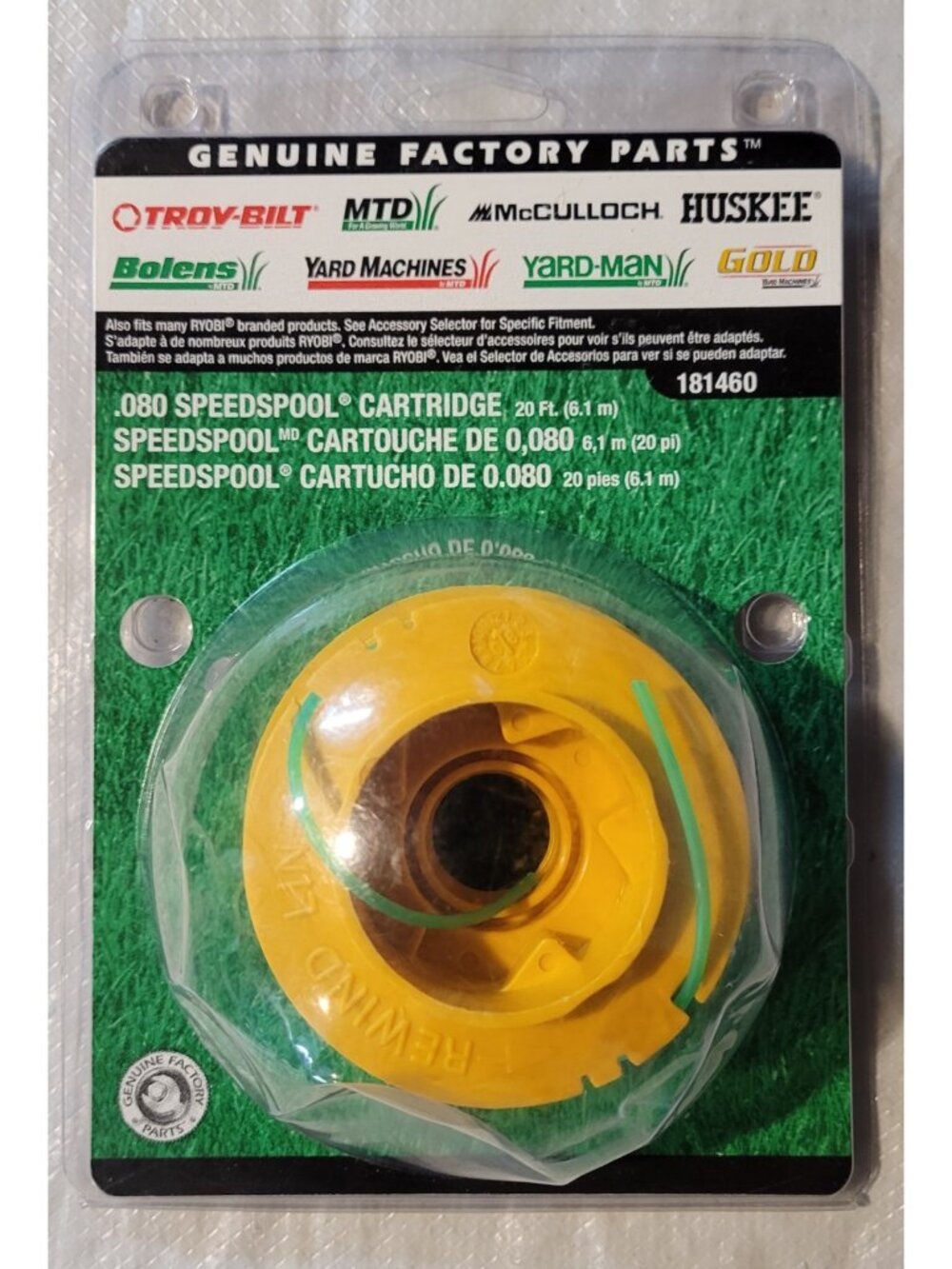 Genuine Factory Parts Speedspool PN 181460 Cartridge .080 Troy Ryobi MTD Huskee